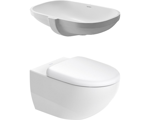 Комплект Унитаз подвесной Duravit Architec 45720900A1 + Раковина D-code 0338490000 встраиваемая