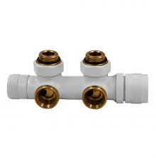 Узел нижнего подключения терм. Primoclima ArmatureLunarугловой левый 1/2 х3/4 Е, цвет белый PCART888AW