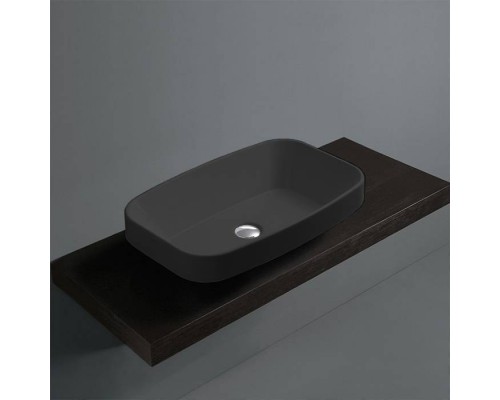 Simas Baden Baden Раковина накладная 60х38 см, без отв. для смесителя, цвет: nero matt. BB11 nero matt