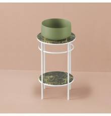 Artceram Vogue Металлическая структура Oslash;44хh72,5см, напольная, с раковиной, с мраморной столешницей и полочкой, цвет: белый матовый/Green Salvia. ACA058 05,  COL004 44 00,  TFA011 92,  TFA012 92