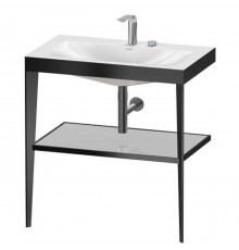 Duravit XViu Консоль напольная, 80x48x85см, с полкой, с раковиной без перелива, 2 отв., цвет: black matt/crome. XV4715EB210