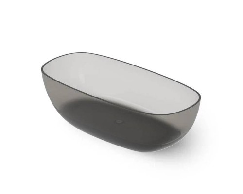 Dea Design Modern Ванна 180х85х54см., отдельностоящая, Glasstek, прозрачная смола, цвет: Smoky Black R4. DD8666 1800 R4