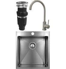 Комплект Мойка кухонная Seaman Eco Marino SMB-4550S + Смеситель Eco Koblenz SSN-2060 + Измельчитель Bone Crusher BC 610-AS