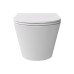 Alice Hide Round Унитаз 57х37см., подвесной, безободковый, с сиденьем и крышкой с микролифтом, с набором для крепления, цвет: белый матовый. 31170109SET
