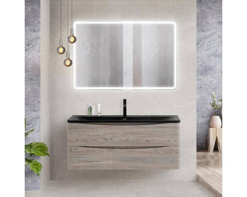Мебель для ванной комнаты BelBagno Acqua 120 подвесная, pino scania, черная матовая раковина