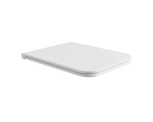 Alice Hide Сиденье с крышкой для унитаза Square, тонкое, с микролифтом, цвет: белый матовый/хром. MC3109SQS