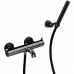 CISAL Less New Смеситель термостатический настенный для ванны/душа с ручной лейкой,держателем и шлангом, цвет: черный матовый . LND2301640