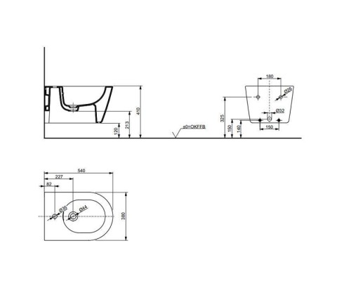TOTO RP Биде подвесное 54x38x29см, цвет: белый. B552E#XW TOTO RP Биде подвесное 54x38x29см, цвет: белый. B552E#XW