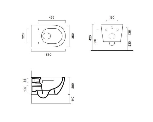 Catalano Sfera Унитаз подвесной 55x35см цвет: Sabbia Satinato. 0511550029