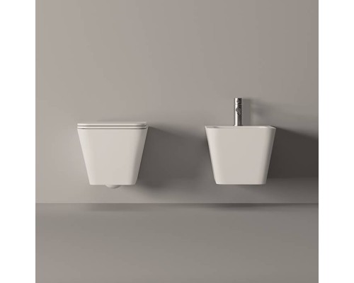 Alice Hide Square Унитаз 55х35см., подвесной, безободковый, без сиденья и крышки, цвет: белый матовый. 31210109,  FIX10