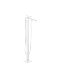 Hansgrohe Metropol Смеситель для ванны, на 1 отв, напольный, с ручным душем, излив 235мм, цвет: белый матовый. 32532700