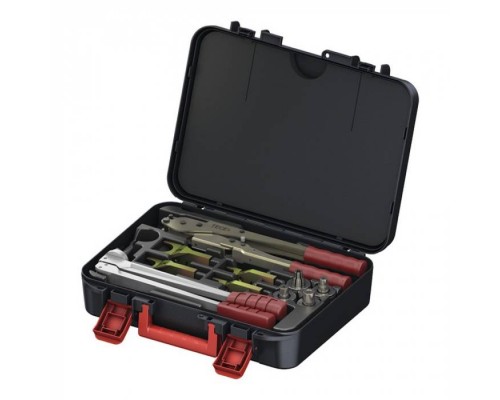 Набор инструментов, TECE, TECEflex, ручной, комплектация-ручной расширитель, сменные насадки диаметром 16-32, ручной запрессовщик пресс-втулок, сменные насадки разм. 14-32, чемодан