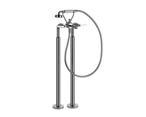 Gessi Venti20 Смеситель для ванны напольный, двухвентильный, с ручным душем и шлангом 1500 мм., внешняя часть, цвет: хром. 65128#031 Gessi Venti20 Смеситель для ванны напольный, двухвентильный, с ручным душем и шлангом 1500 мм., внешняя часть, цвет: хром. 65128#031