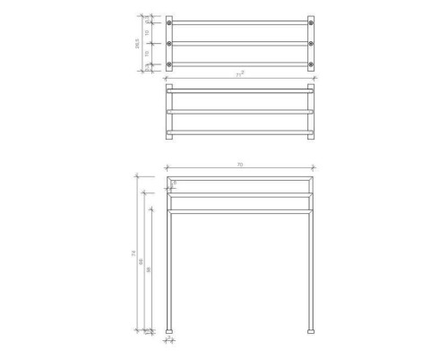 Decor Walther HT 9 Полотенцедержатель тройной 70x26x75см, напольный, цвет: черный матовый. 0500360