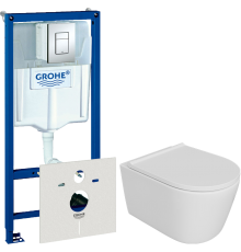 Комплект Унитаз подвесной DIWO Архангельск 0800 + Инсталляция Grohe Rapid SL 38775001 4 в 1 с кнопкой смыва