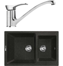 Комплект Мойка кухонная Lava D3.BAS basalt + Смеситель SG04 CR chrome