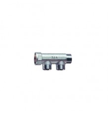 Коллектор FAR хромированный проходной (ВР-НР) с 2 отводами (НР) FK 3475 1