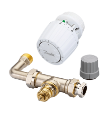 Комплект Danfoss из прямого клапана RTR-KE DN 15 с коленом и термостата RTR 7090. 013G2170