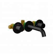 Смеситель для раковины встроенный с термостатом Timo Saona 2381/03SM черный 2381/03SM