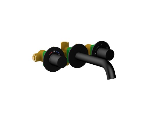 Смеситель для раковины встроенный с термостатом Timo Saona 2381/03SM черный 2381/03SM