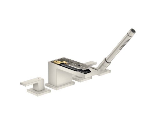 Axor MyEdition Смеситель на борт ванны., на 4 отв., с ручным душем, без панели, цвет: сталь. 47432800 Axor MyEdition Смеситель на борт ванны., на 4 отв., с ручным душем, без панели, цвет: сталь. 47432800