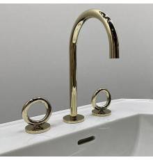 THG Collection O Смеситель для раковины, 3 отв., с донным клапаном,  цвет: Soft gold. G4P-F30-151