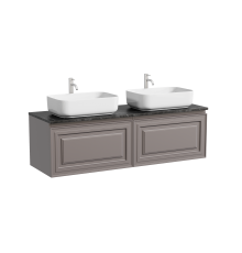 Тумба с раковиной Sancos Very 140, doha soft, столешница черный мрамор TT140A1X, раковина CN5043