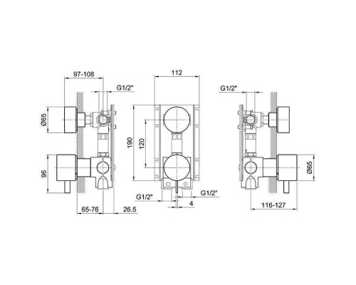 Fantini AF/21 Встраиваемый смеситель для душа, цвет: Matt Copper PVD. 27 P9 A585B