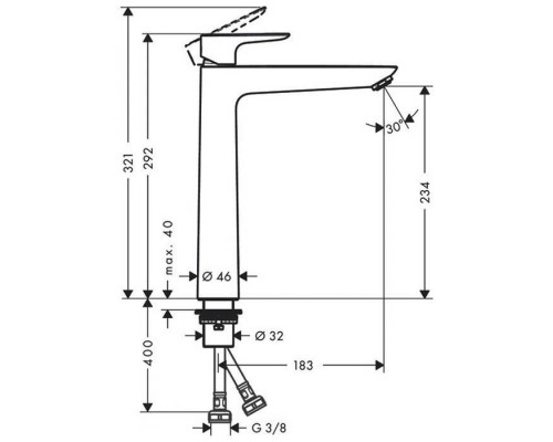 Hansgrohe Talis E Смеситель для раковины, высокий, 1 отв., без донного клапана, цвет: белый матовый. 71717700 Hansgrohe Talis E Смеситель для раковины, высокий, 1 отв., без донного клапана, цвет: белый матовый. 71717700