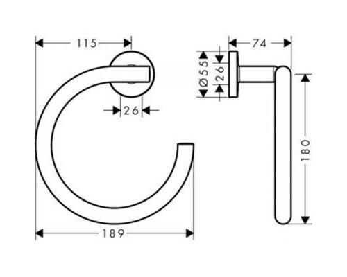 Hansgrohe Logis Universal полотенцедержатель - кольцо 18.9см., подвесной, цвет: хром. 41724000 Hansgrohe Logis Universal полотенцедержатель - кольцо 18.9см., подвесной, цвет: хром. 41724000