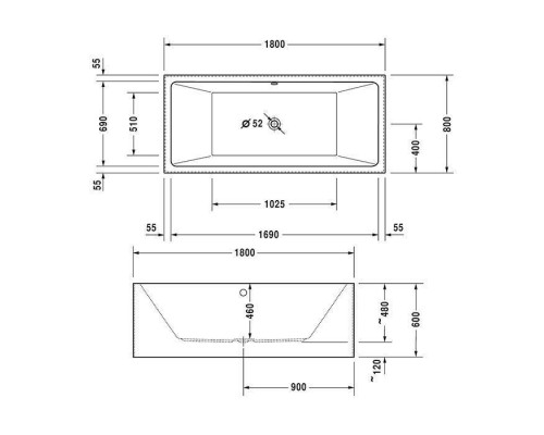 Duravit Vero Air Ванна 180x80см, встраиваемая, цвет: белый. 760418000AS0000 Duravit Vero Air Ванна 180x80см, встраиваемая, цвет: белый. 760418000AS0000