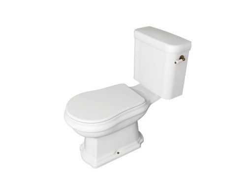 Kerasan Retro Унитаз 72х38.5см., моноблок, слив в стену, ручка справа, цвет: белый/бронза. 107101,  101301,  760393,  756993