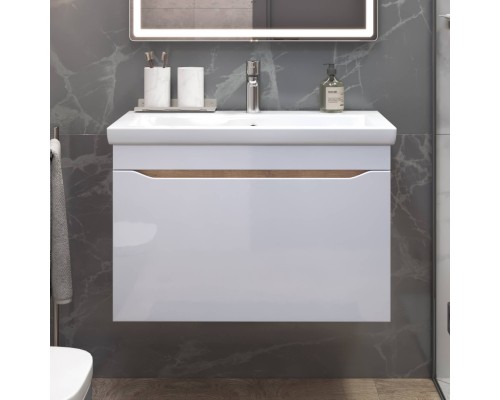 Тумба с раковиной Vigo Grani 80, подвесная, дуб золотой, раковина Como 80