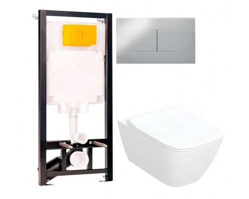 Комплект Унитаз подвесной Geberit Smyle Square 500.685.01.1 с микролифтом + Инсталляция OLI 80 ECO Sanitarblock mechanic 3 в 1 с кнопкой смыва Комплект Унитаз подвесной Geberit Smyle Square 500.685.01.1 с микролифтом + Инсталляция OLI 80 ECO Sanitarblock mechanic 3 в 1 с кнопкой смыва
