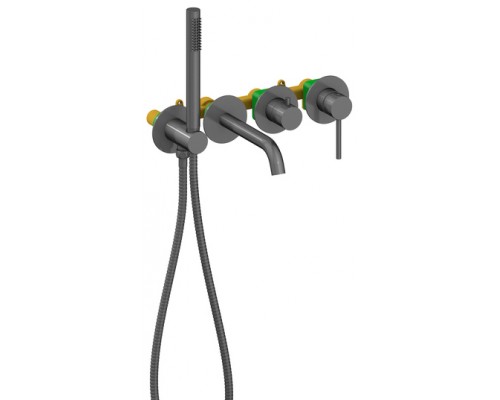 Timo 2314/18YSM Saona Смеситель для ванны настенный, на 4 отв. встраиваемый, Комплект, черное золото 2314/18YSM