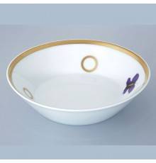 THG CAPUCINE MAUVE DECOR OR Поднос керамический 220х198 мм., настольный, large size, декор золото/лиловый, цвет: белый. A7D-A02-4614