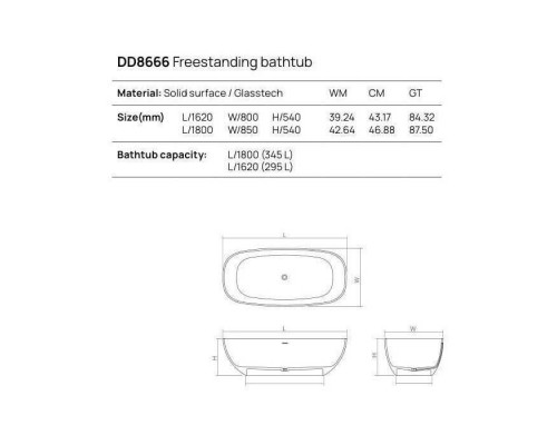 Dea Design Modern Ванна 162х80х54см., отдельностоящая, Glasstek, прозрачная смола, цвет: Emerald R3. DD8666 1620 R3