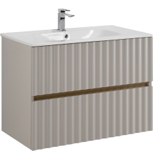 Тумба с раковиной Art Max Elegant 80 подвесная, светло-серая матовая