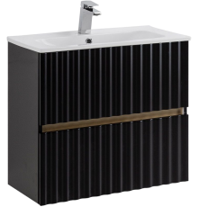 Тумба с раковиной Art Max Elegant 60 подвесная, черная матовая