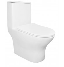Унитаз - моноблок AZARIO Terni 670x350x760 горизонтальный слив, быстросъемное сиденье микролифт (AZ-8618)