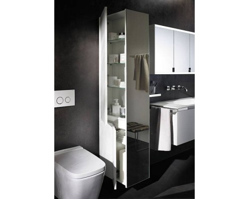 Burgbad Yso Шкаф подвесной зеркальный 32x43x176см, цвет: белый матовый. HSHA058 L K0374