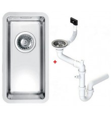 Alv 1100233 Kombino 10 Мойка U, r15, 1 чаша, 1 мм, SAT, 3½, 180х400х144 мм + сифон 1130550, шк 300 1100233
