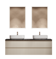 Мебель для ванной комнаты Sancos Snob R 160, beige soft, столешница черный мрамор TT160A1X, раковина CN5043
