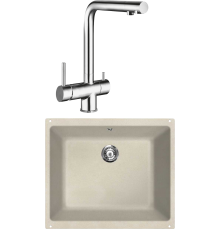 Комплект Мойка Lava U1 crema + Смеситель SG14 CR chrome
