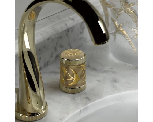 THG Hirondelles Gold Stamped Смеситель для раковины, 3 отв., цвет: Soft gold. A4L-F30-151