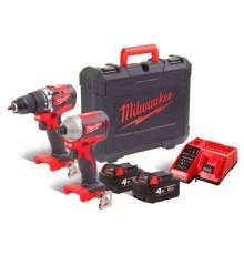 Набор инструментов Milwaukee M18 CBLPP2A-402C(шуруповерт+винтоверт)