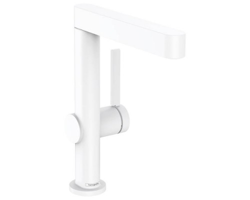 Hansgrohe Finoris Смеситель для раковины, на 1 отв., с поворотным изливом, с донным клапаном, цвет: белый матовый. 76060700 Hansgrohe Finoris Смеситель для раковины, на 1 отв., с поворотным изливом, с донным клапаном, цвет: белый матовый. 76060700