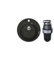 Комплект Мойка Lava R1 basalt + Измельчитель KUCHENSTERN Muhle