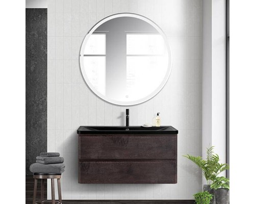 Мебель для ванной комнаты BelBagno Albano 120 подвесная, rovere nature grigio, черная матовая раковина