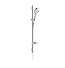 Hansgrohe Raindance Select E Душевой набор: штанга 90см., ручной душ 120, 3jet (Rain, RainAir, WhirlAir), EcoSmart, мыльница, шланг, цвет: белый/хром. 26623400